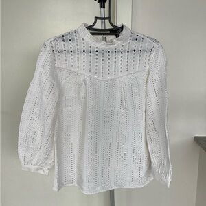 Banana Republic White Eyelet Blouse